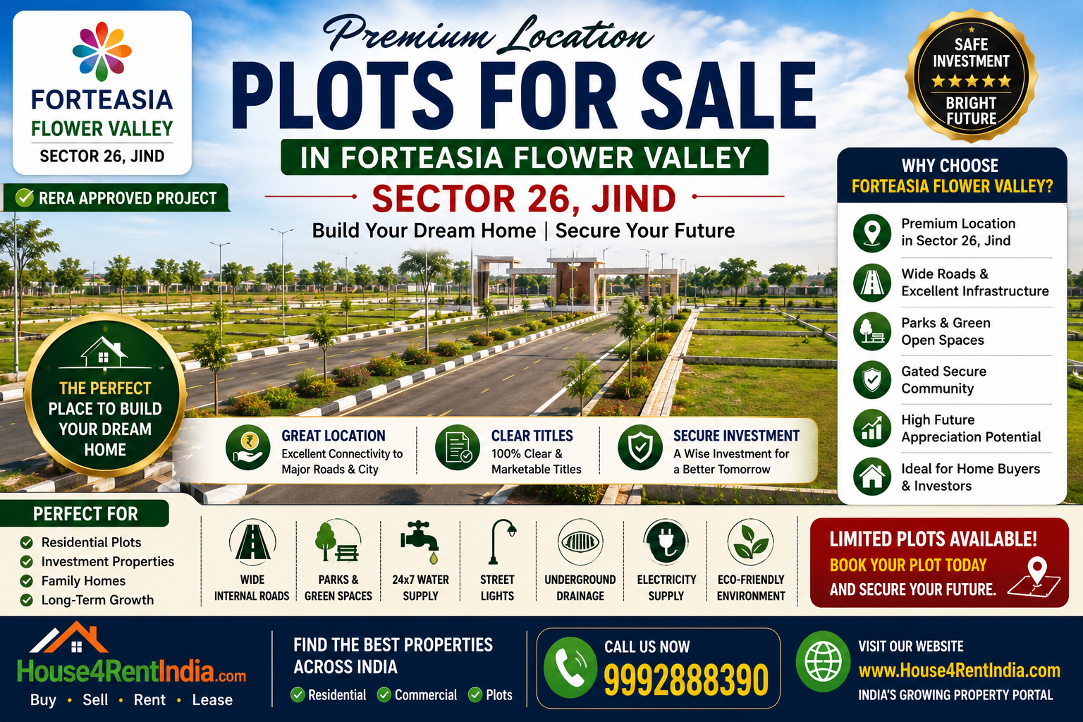 📍 Premium Location Plots for Sale in ForteAsia Flower Valley Sector 26 Jind