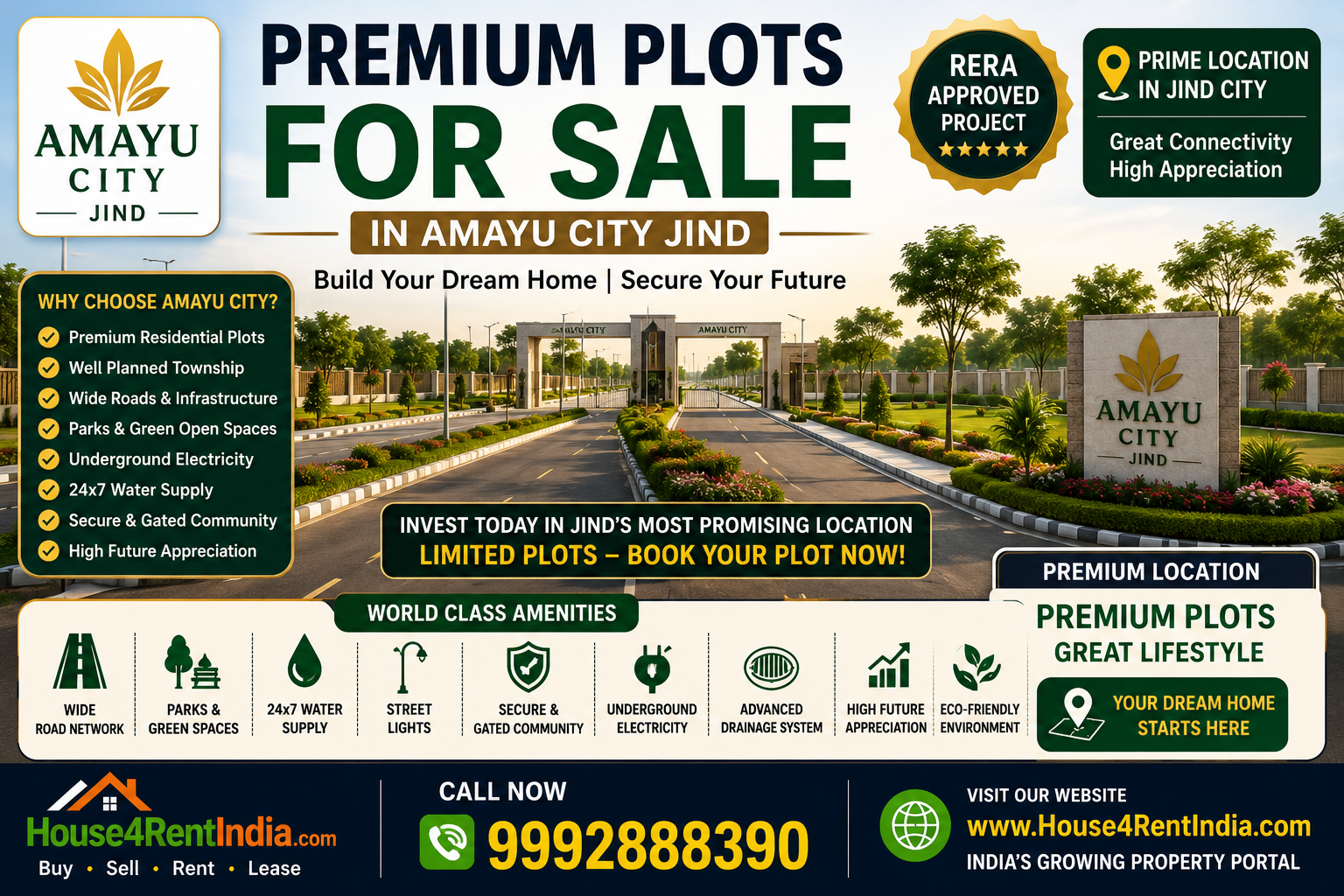 📍 Premium Plots for Sale in Amayu City Jind